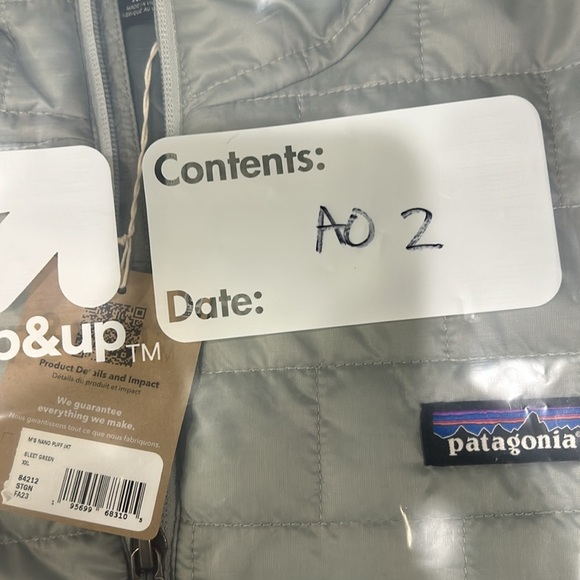 Patagonia Men's XXL Nano Puff Jacket Sleet Green Grey NWT Gray Puffer Puffy - Picture 11 of 11